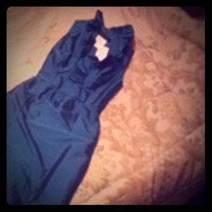 Teal color, full length formal gown